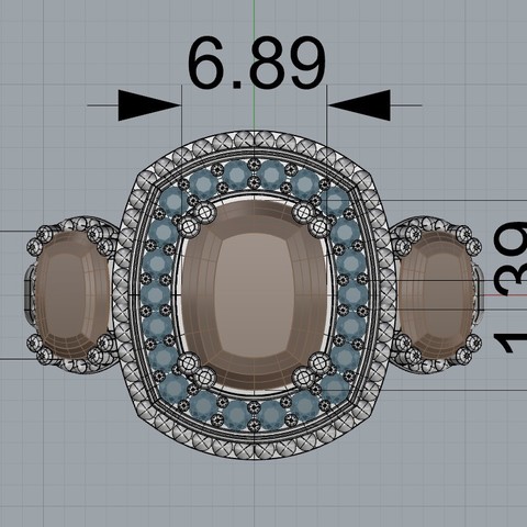 cojín de corte anillo compromiso la joyería boda banda 3D print model - Mito3D