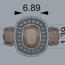 cojín de corte anillo compromiso la joyería boda banda 3d print model - Mito3D