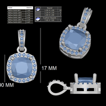 cushion stone diamond pendant jewelry 3d print model - Mito3D