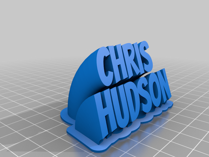 custchris homized sweeping 2-line name plate text Home customized office home work desk 3d print model - Mito3D