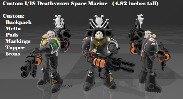 personalizadas 1 18 jurado morte espaço Lobos 485 alta marinho martelo guerra mochila melta Machado geada arma fogo Lobo capacete 3d print model - Mito3D