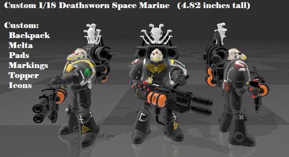 personalizzato 1 18 giurato morte spazio lupi 485 alto marino warhammer zaino melta ascia brina pistola lupo casco 3d print model - Mito3D