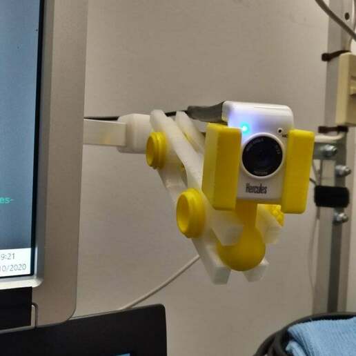custom ball socket webcam mount hercules hd twist camera holder 3D print model - Mito3D