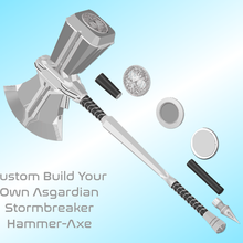 custom build asgardian stormbreaker war hammer-axe wall mount option included collins creations 3d thor mjolnir weapon hammer axe 3d print model - Mito3D