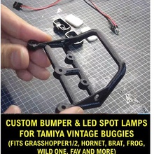 custom bumper & led spot lamps tamiya vintage buggies rc grasshopper wild light subaru brat frog hornet fav 3d print model - Mito3D
