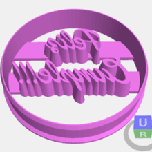 personalizado circular cortador de cookie ferramenta 3d print model - Mito3D