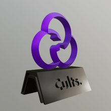custom cults logo stand base art decoration trophy high poly 3d print model - Mito3D