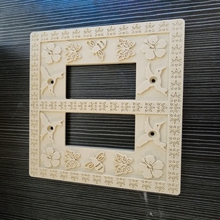 custom double rectangle outlet cover - spring design electrical decor home 3d print model - Mito3D