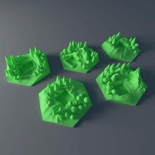 benutzerdefinierte forest tile set das terraforming auf dem mars, forrest 1-5 Spiel board brettspiel sf wald Fliesen 3d print model - Mito3D