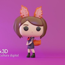 custom funko - cosplayer cosplay student fox play pop 3d print model - Mito3D