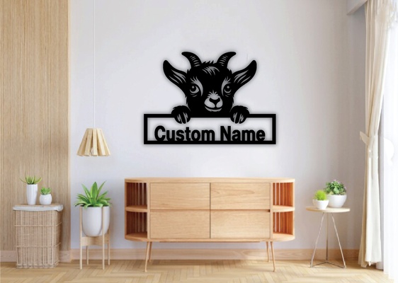 personalizado cabra metal pared arte láser cortar png hogar casa asomando svg eps clipart cara cuernos silueta granja animales vector archivos instante descargar 25 haz plantillas cnc expediente cricut lindo animal campo firmar cabeza logo 3d print model - Mito3D