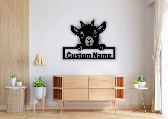 personalizado cabra metal pared arte láser cortar png hogar casa asomando svg eps clipart cara cuernos silueta granja animales vector archivos instante descargar 25 haz plantillas cnc expediente cricut lindo animal campo firmar cabeza logo 3d print model - Mito3D