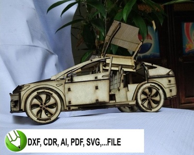 Douane laser Coupe plaqué Couper cnc modèle dxf dossiers tesla 3d 3d print model - Mito3D