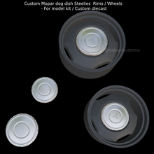 personalizzato mopar cane piatto Steelies cerchi ruote modello kit pressofuso 3d print model - Mito3D