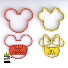 custom name cookie cutter multi-size micky mouse home mickey minnie portrait breakfast 3d print model - Mito3D