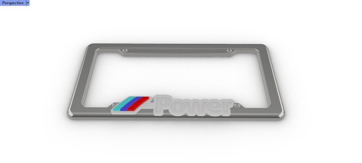 custom number plate frame 3 motorsport power emblem vehicle accessories 3d print model - Mito3D