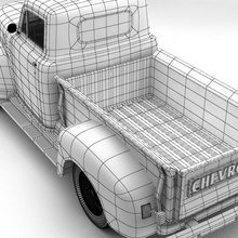 custom pickup 3d model game automotive vehicle car 3d print model - Mito3D