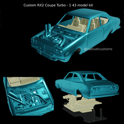 custom rx2 coupe turbo - 1 43 model kit rotary car rx rx-2 rc slot r c 3d print model - Mito3D