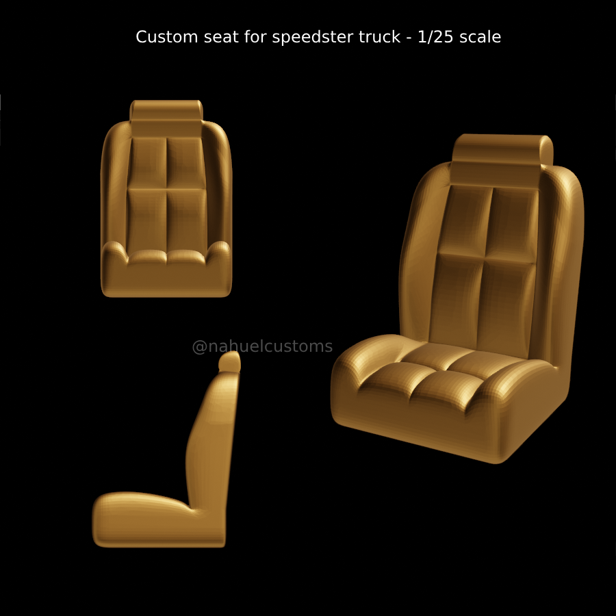 personalizado asiento velocista camión 1 25 escala juego diesel proscrito arrastrar pro carreras rc r c modelo equipo fundido presión espacio coche vehiculo tina 3D print model - Mito3D