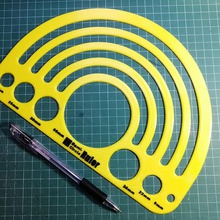 custom semi-circle ruler template tool hand tools art 3d print model - Mito3D