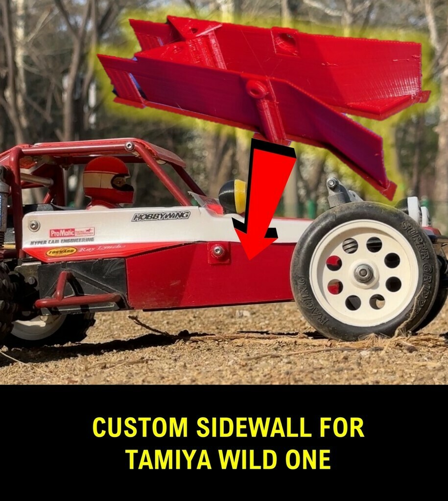 custom side wall tamiya wild one buggy vintage wildone r c vehicles 3D print model - Mito3D