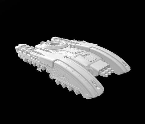 custom sisters of speechlessness - excalibur anti-gravity tank chassis game hovering 3d print model - Mito3D