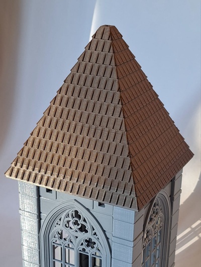 custom steck wooden shingle roof playmobil game medieval tower 3d print model - Mito3D