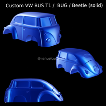 custom vw bus t1 bug beetle solid volkswagen combi hot wheels diecast transporter 3d print model - Mito3D