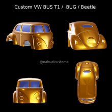personalizado vw autobús t1 insecto escarabajo Volkswagen combi caliente ruedas fundido presión transportador 3d print model - Mito3D