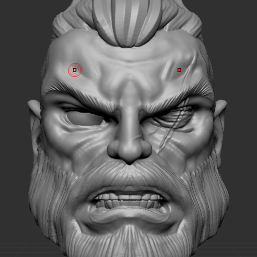 custom warrior head figure man male fighter 3D print model - Mito3D