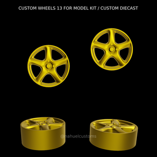 custom wheels 13 model kit diecast Game kustom rc r/c slot truck rim wheel 3d print model - Mito3D