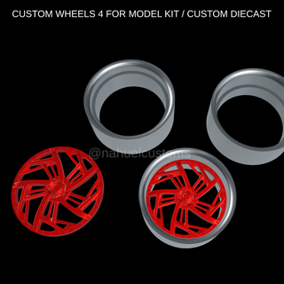custom wheels 4 model kit diecast Various wheel rim rc r/c slot 3d print model - Mito3D