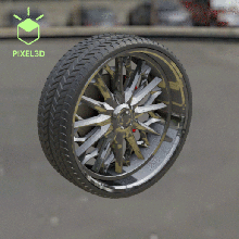 Douane roues pack 13f r1 roue jante lowrider moulé pression tige chaud 3d print model - Mito3D