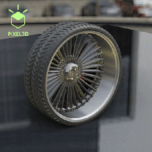 personalizado ruedas paquete 17f r3 rayas rueda borde lowrider fundido presión 3d print model - Mito3D