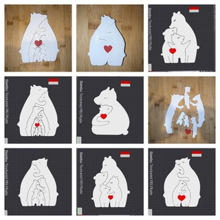 customisable family bears puzzles Art love bear puzzle 3d print model - Mito3D