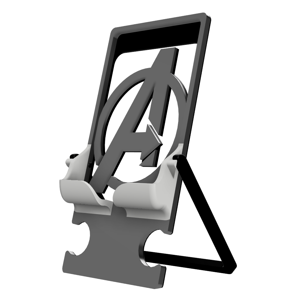 customizable & collapsable multicolor phone stand - avengers avnegers assemble ironman hulk spiderman mcu marvel iphone android tablet 3D print model - Mito3D