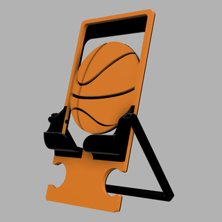 customizable & collapsable multicolor phone stand - basketball custom iphone android desk office articulated flexi hack tablet basket jordan oneill kobi bryant 3d print model - Mito3D