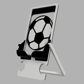 customizable & collapsable multicolor phone stand - soccer ball custom iphone android desk office articulated flexi hack tablet sports sport messi ronaldo goal 3d print model - Mito3D