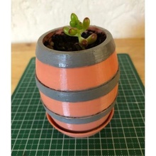 customizable barrel planter home succulent pot 3d print model - Mito3D