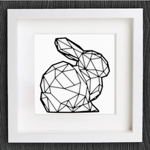 customizable bunny home 2d art bracelet customized customizer decor decoration decorations decorative earring easter geometric geometrical happy jewelry lowpoly low poly necklace openscad pendant stanford wall 3d print model - Mito3D