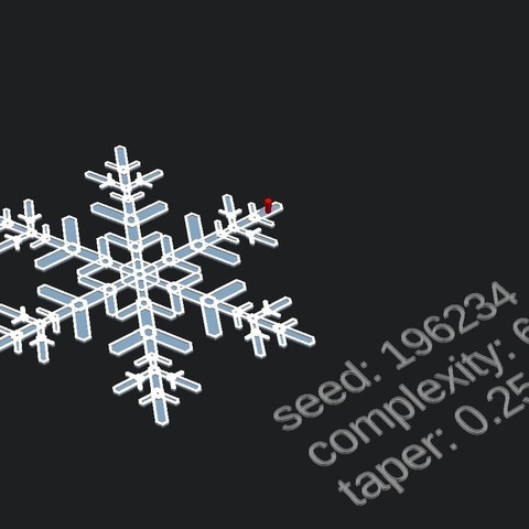 customizable easy snowflake art christmas ornament crashdebug customizer decoration winter xmas 2d 3D print model - Mito3D