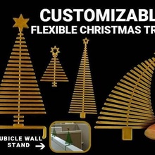 personalizable flexible Navidad árbol decoración ornamento cubículo oficina 3d print model - Mito3D