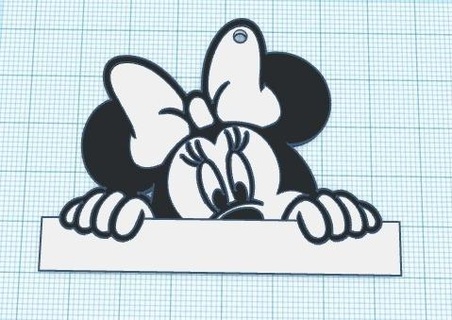 anpassbar Minnie Schlüsselbund Schmuck mickey Maus Disney Souvenir Zubehörteil Name 3d print model - Mito3D