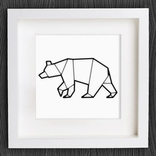 customizable origami bear home 2d art customizer decor decoration geometric geometrical lowpoly low poly openscad wall 3d print model - Mito3D