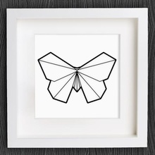 customizable origami butterfly home 2d art animal bracelet customized customizer decor decoration decorations decorative earring geometric geometrical insect jewelry lowpoly low poly necklace openscad pendant wall 3d print model - Mito3D