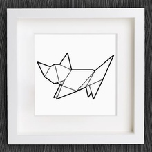 customizable origami cat home 2dart 2d art animal customized customizer cute decor decoration decorations decorative earring geometric geometrical homedecor jewelry ktzchen katze lowpoly low poly necklace openscad pendant wall 3d print model - Mito3D