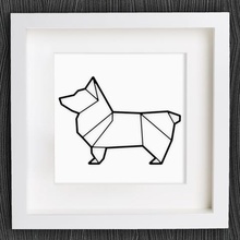 personalizável origami corgi dog home animal animals bracelet customized customizer decor decoration decorative earring geometric geometrical homedecor a decoração da casa de jóias pingente parede 3d print model - Mito3D