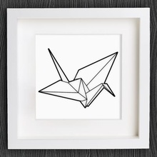 customizable origami crane home 2d art animal animals cranes customized customizer decor decoration decorations decorative earring geometric geometrical jewelry kranich lowpoly low poly openscad pendant vogel wall 3d print model - Mito3D