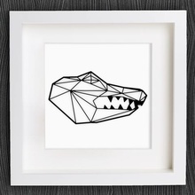 personalizable origami de la cabeza del cocodrilo casa Arte en 2d animal decoración decoraciones decorativos arete homedecor hogar joyería openscad el colgante pared 3d print model - Mito3D