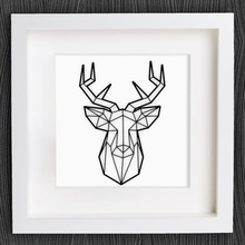 customizable origami deer head home 2d art bracelet customizer earring earrings geometric geometrical hirsch decor decoration jewlery lowpoly low poly openscad picture frame wall 3d print model - Mito3D